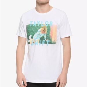Taylor Swift Cream Tee with Blue Accents